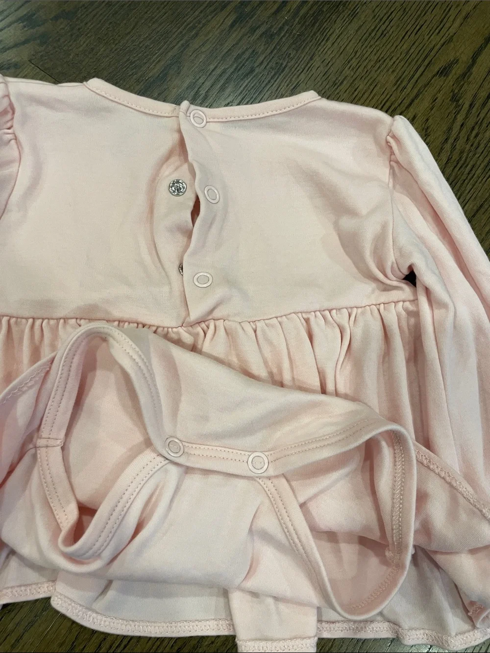 TBBC Light Pink Long-Sleeve Balloon Dress and Attached Onesie